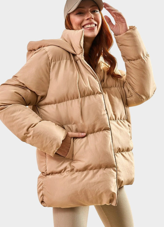 Steppmantel Damen Jacke mit Kapuze Wasserabweisend