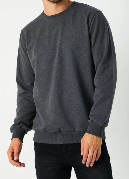 Sweatshirt Herren Pullover Rundhals 100% Baumwolle