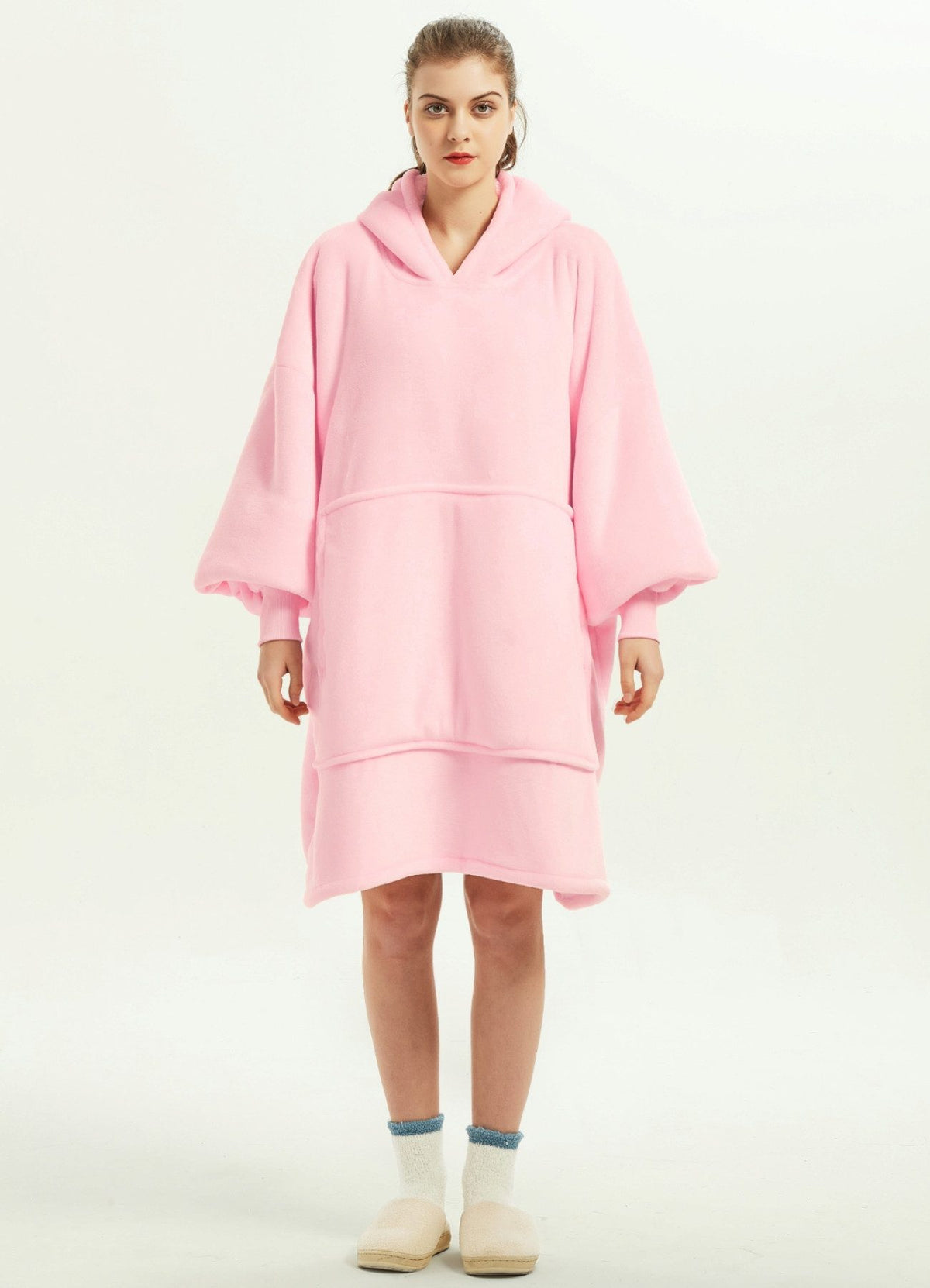 Fleecepullover Kuscheldecke Unisex Pulloverdecke –  ( Sterne-Muster) Einheitsgröße bis 4XL mit Kapuze