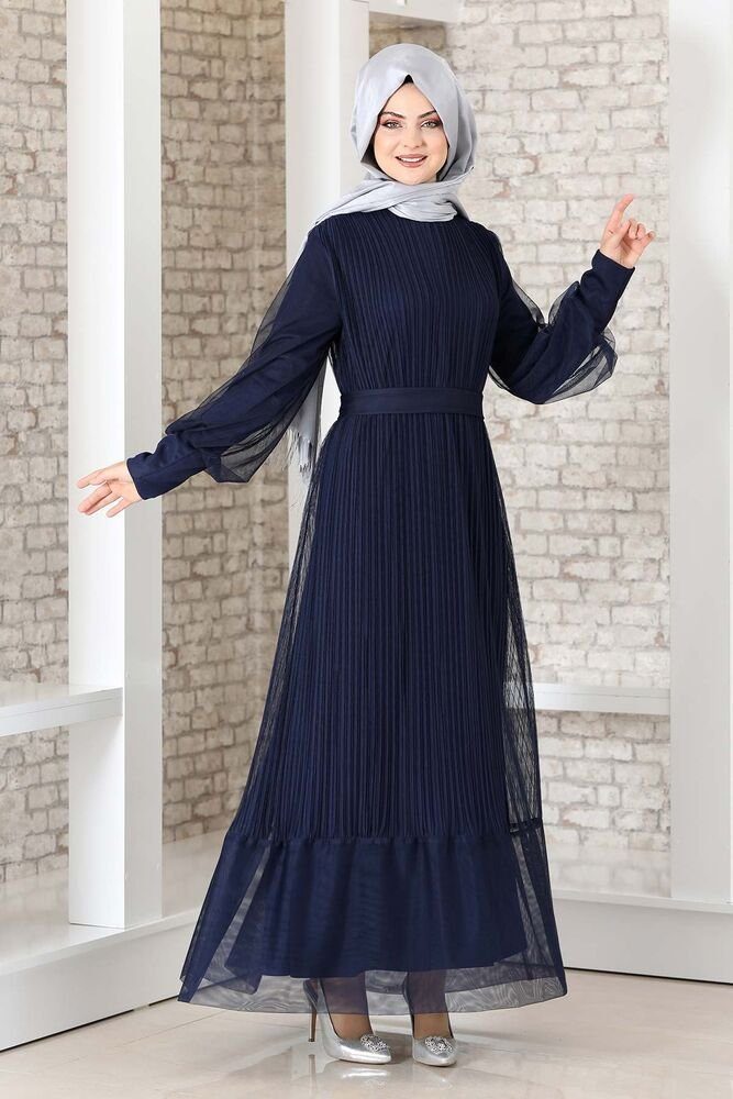Abendkleid Maxikleid mit Faltendetail – Abaya Hijab Mode Modest Fashion