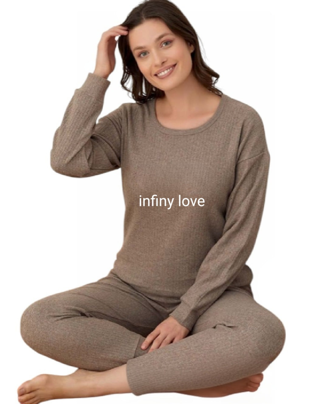 Restposten Pyjama Damen Hausanzug Set mit Schriftzug 100% Baumwolle