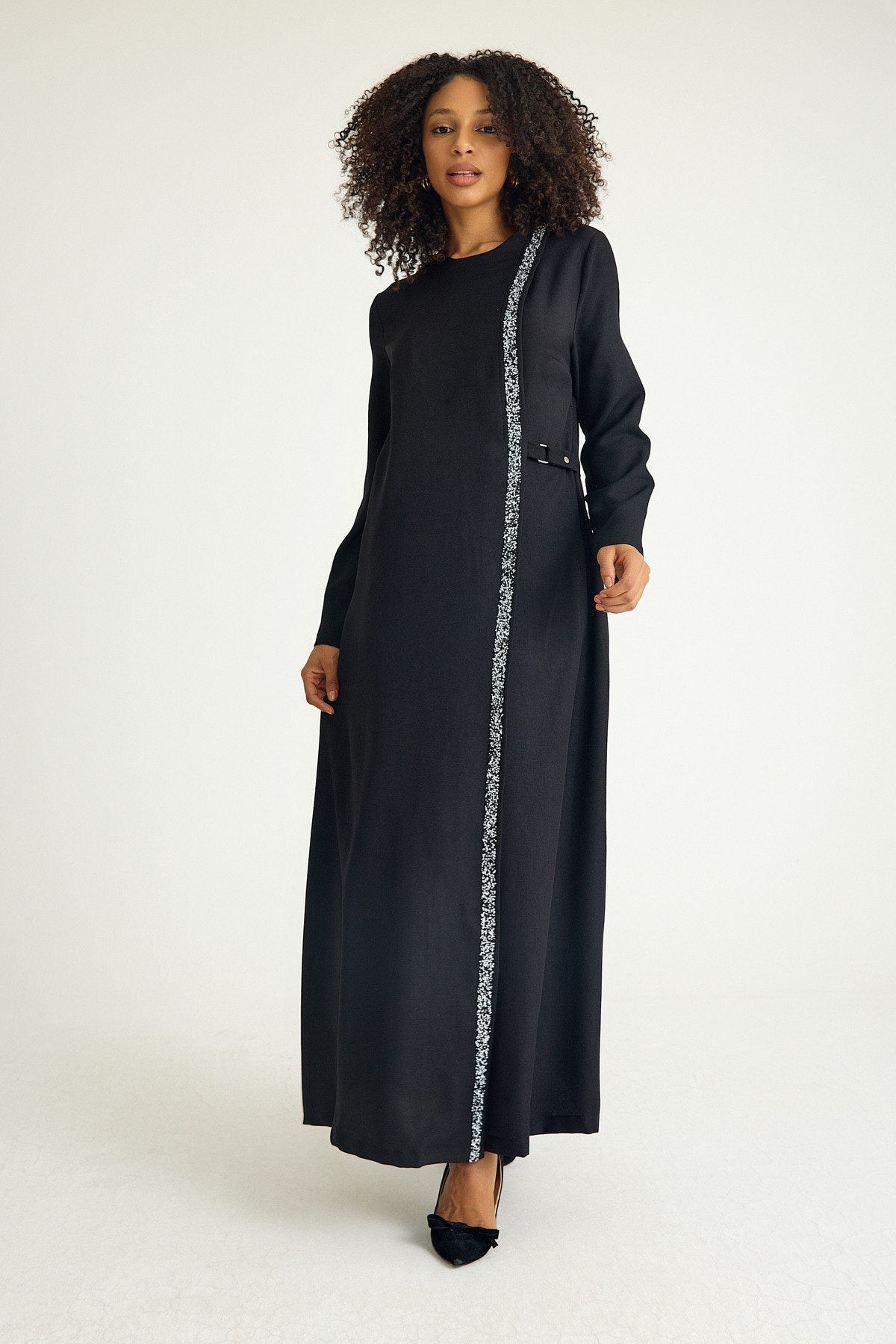 Tunikakleid Abaya Kleid mit Schmuckdetails – Modest Fashion