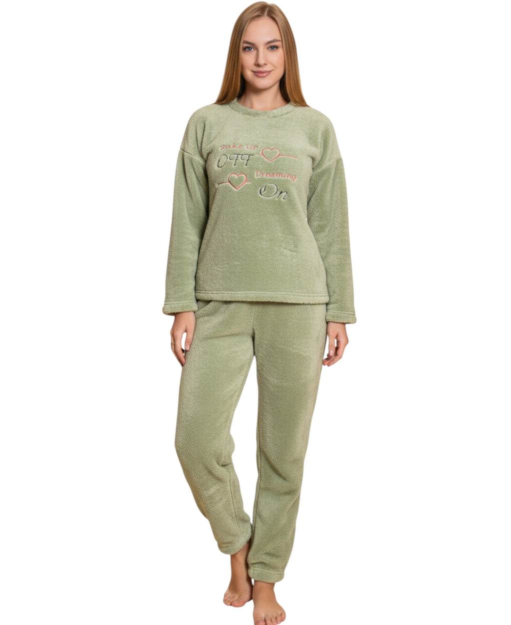Hausanzug Plüsch Pyjama Damen Winter Schlafanzug 4 Designs