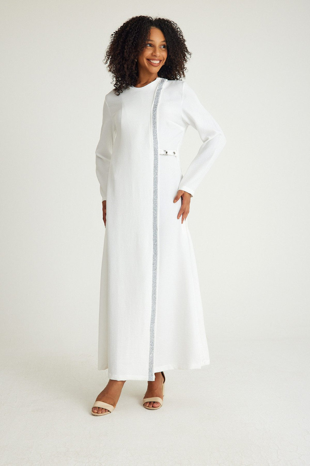 Tunikakleid Abaya Kleid mit Schmuckdetails – Modest Fashion