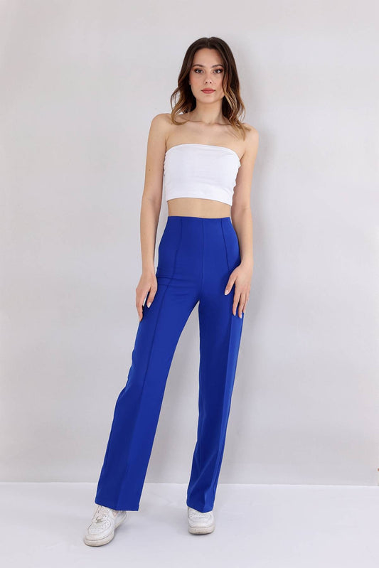 Bootcuthose Damen Hose Hochtailliert Krepphose - Elegante Büro- und Freizeithose