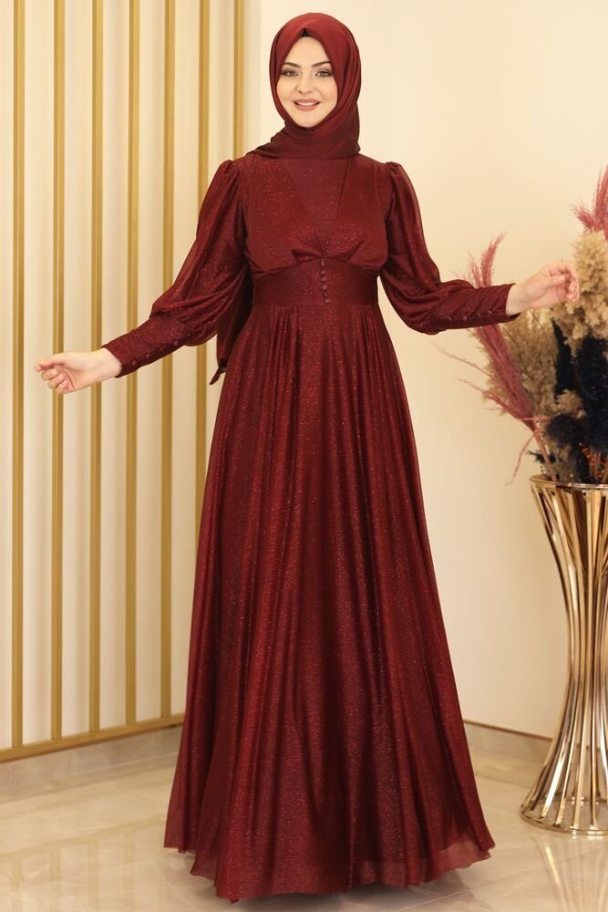 Abendkleid Elegantes Glitzerndes Tüllkleid - Hijab Kleid Modest Fashion