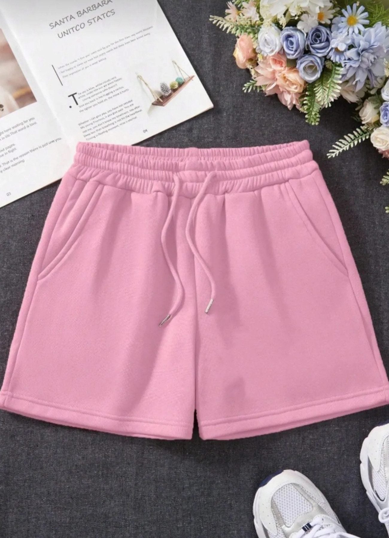 Shorts kurze Hose Damen Jogger Pants mit Kordelzug und elastischem Bund