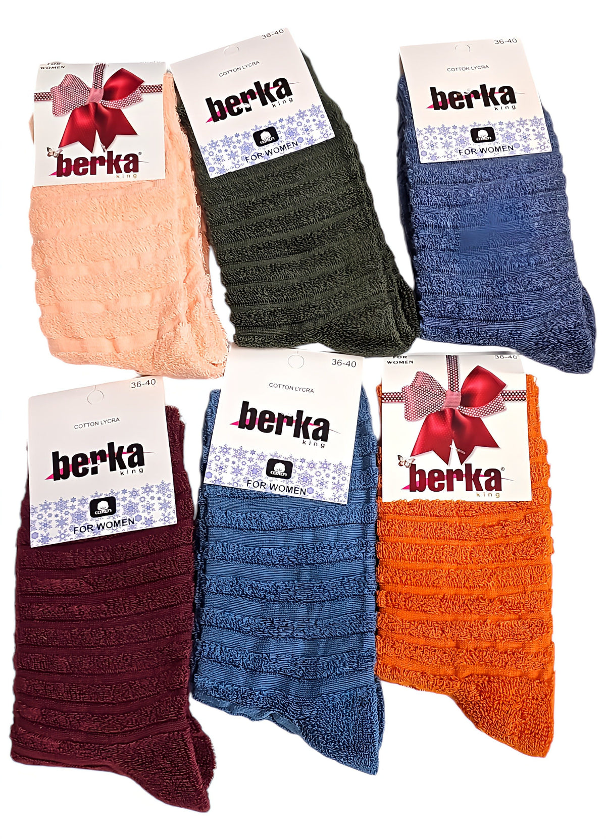 Kuschelsocken 6er-Pack Damen Handtuchsocken – Weich, warm & kuschelig, Größe 36-40