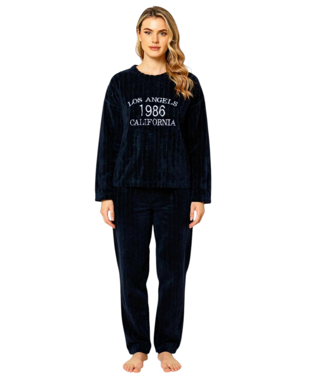 Hausanzug Plüsch Pyjama Damen Winter Schlafanzug 4 Designs