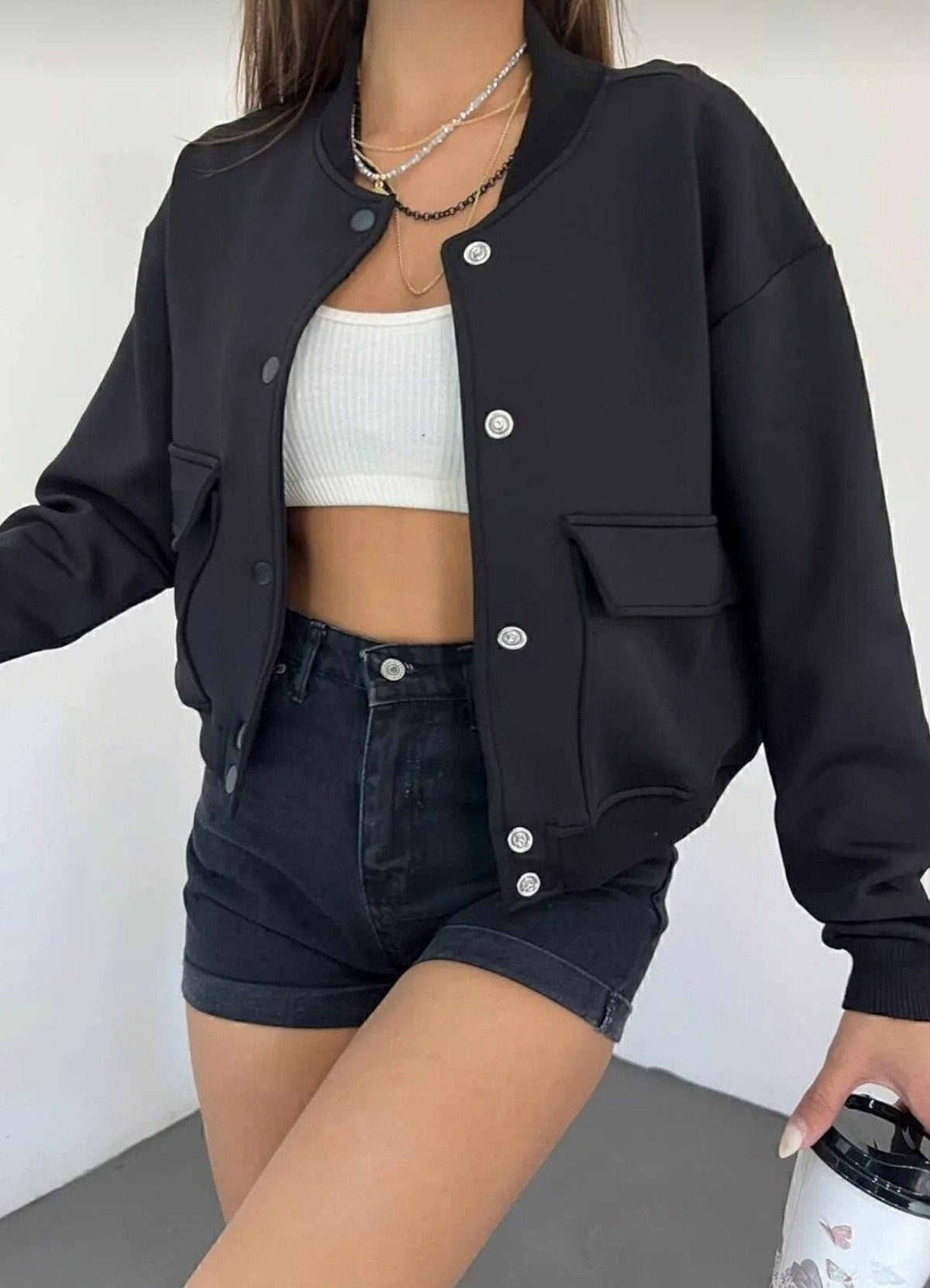 Bomberjacke Damen-Scuba Jacke wasserabweisendem Scuba-Stoff