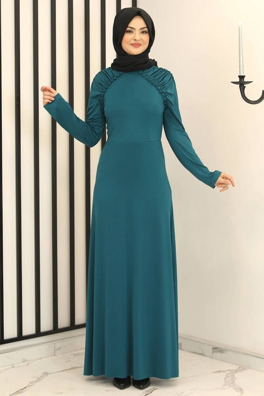 Abendkleid Damen Maxikleid Hijab Kleid mit Raglanärmeln - Modest Fashion