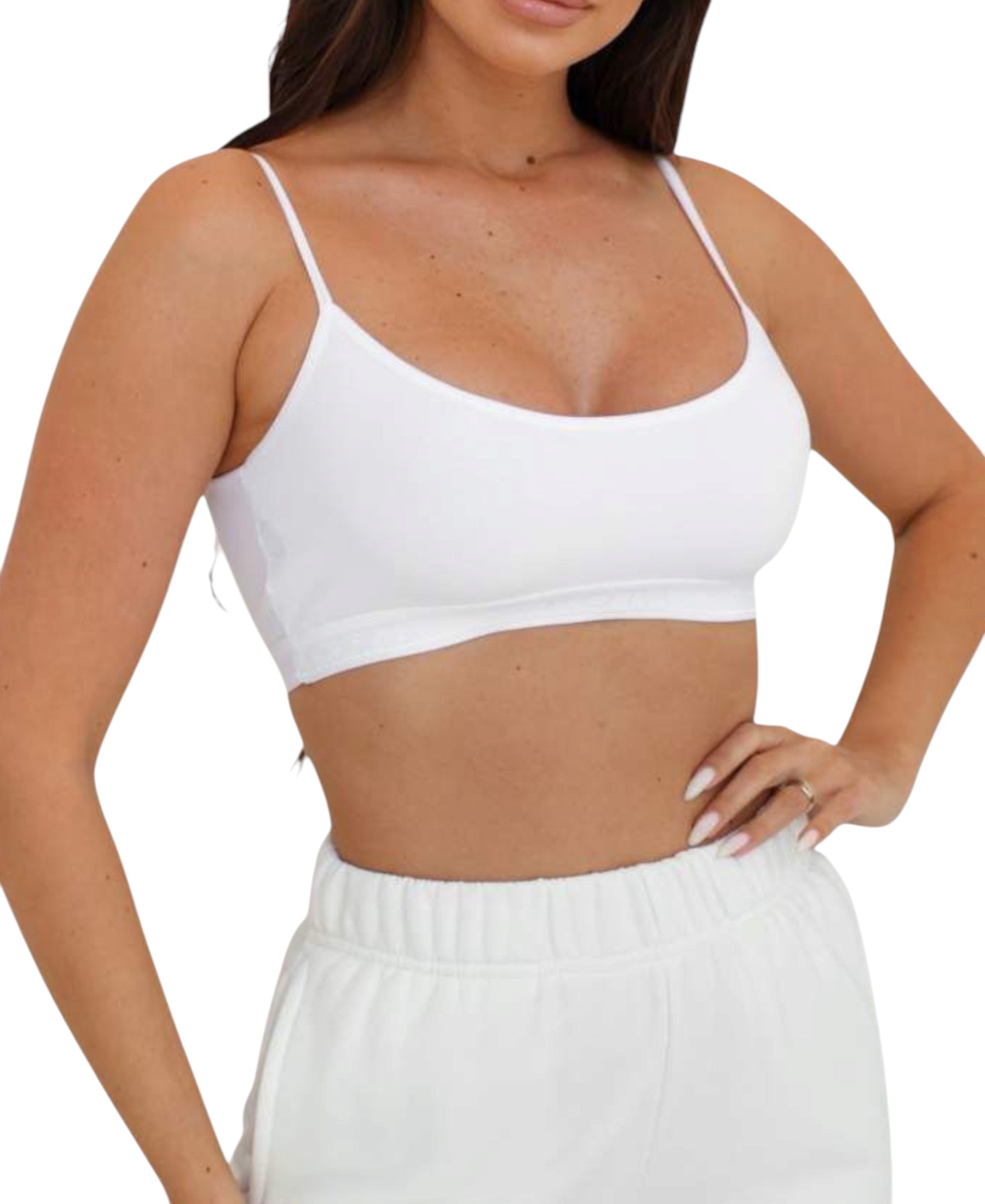 Bustier Damen Sport-BH Top mit Spaghettiträgern & abnehmbaren Pads