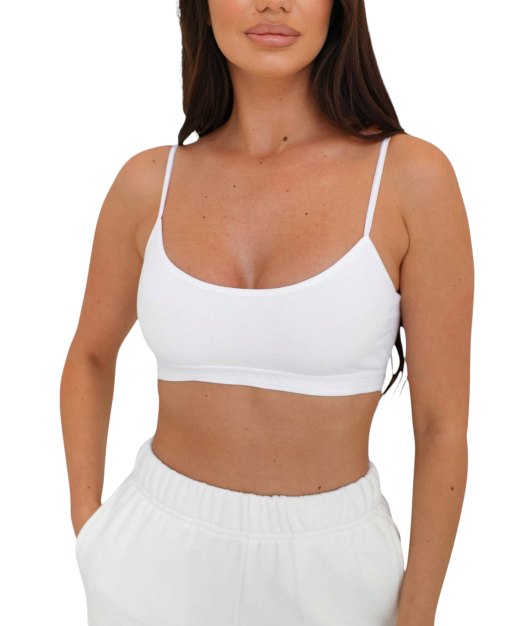 Bustier Damen Sport-BH Top mit Spaghettiträgern & abnehmbaren Pads