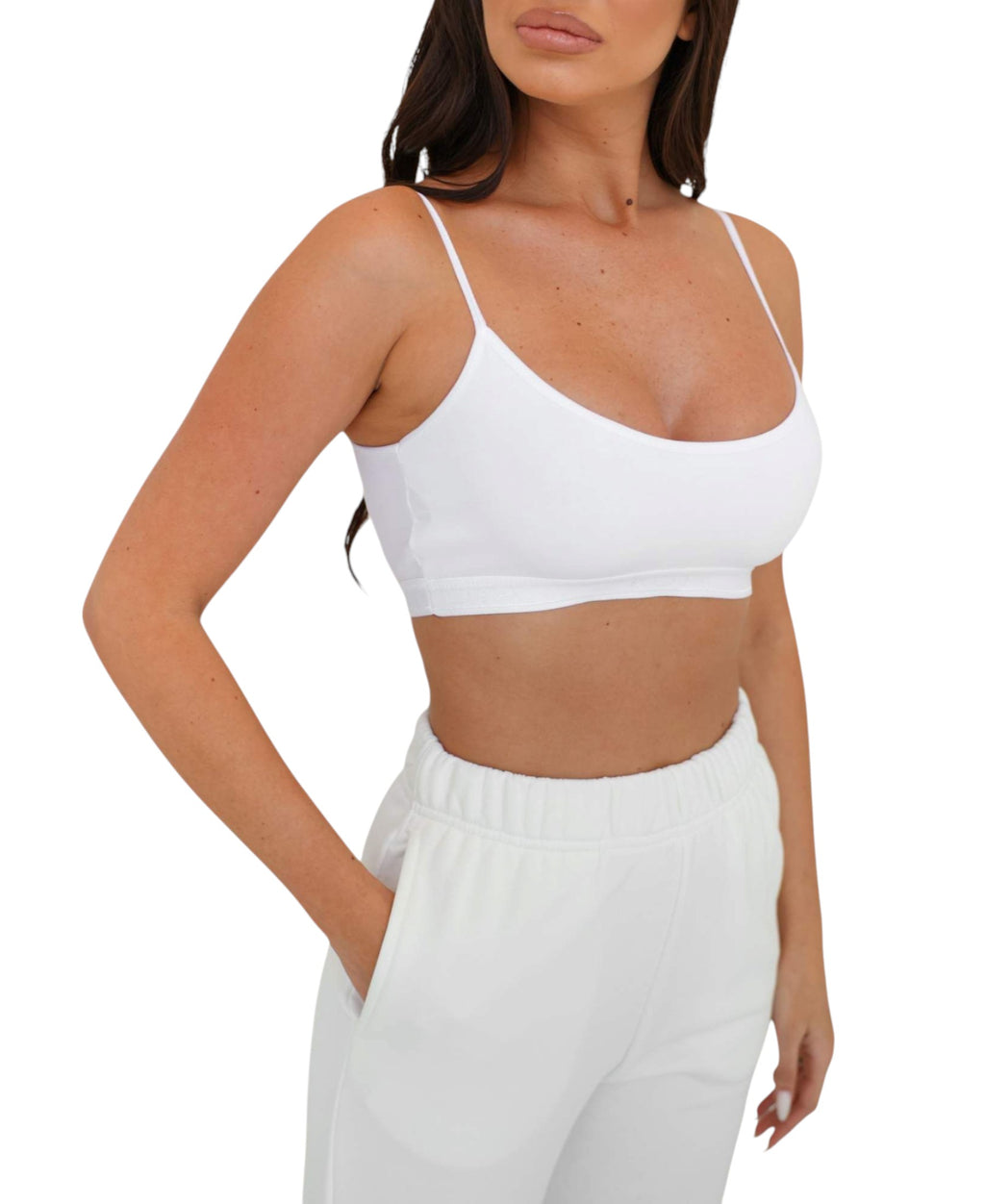 Bustier Damen Sport-BH Top mit Spaghettiträgern & abnehmbaren Pads