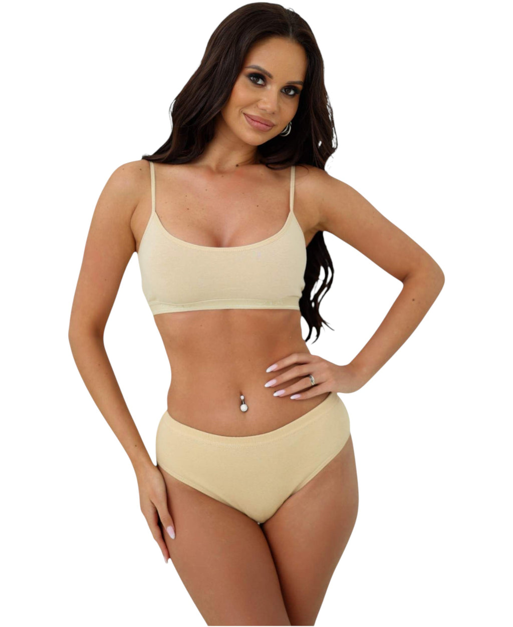 Bustier Damen Sport-BH Top mit Spaghettiträgern & abnehmbaren Pads