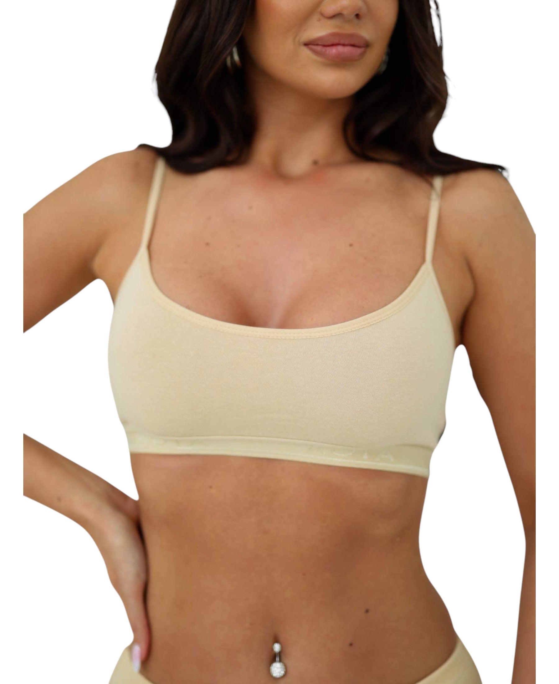 Bustier Damen Sport-BH im 2er Pack abnehmbare Softpads – ohne Bügel