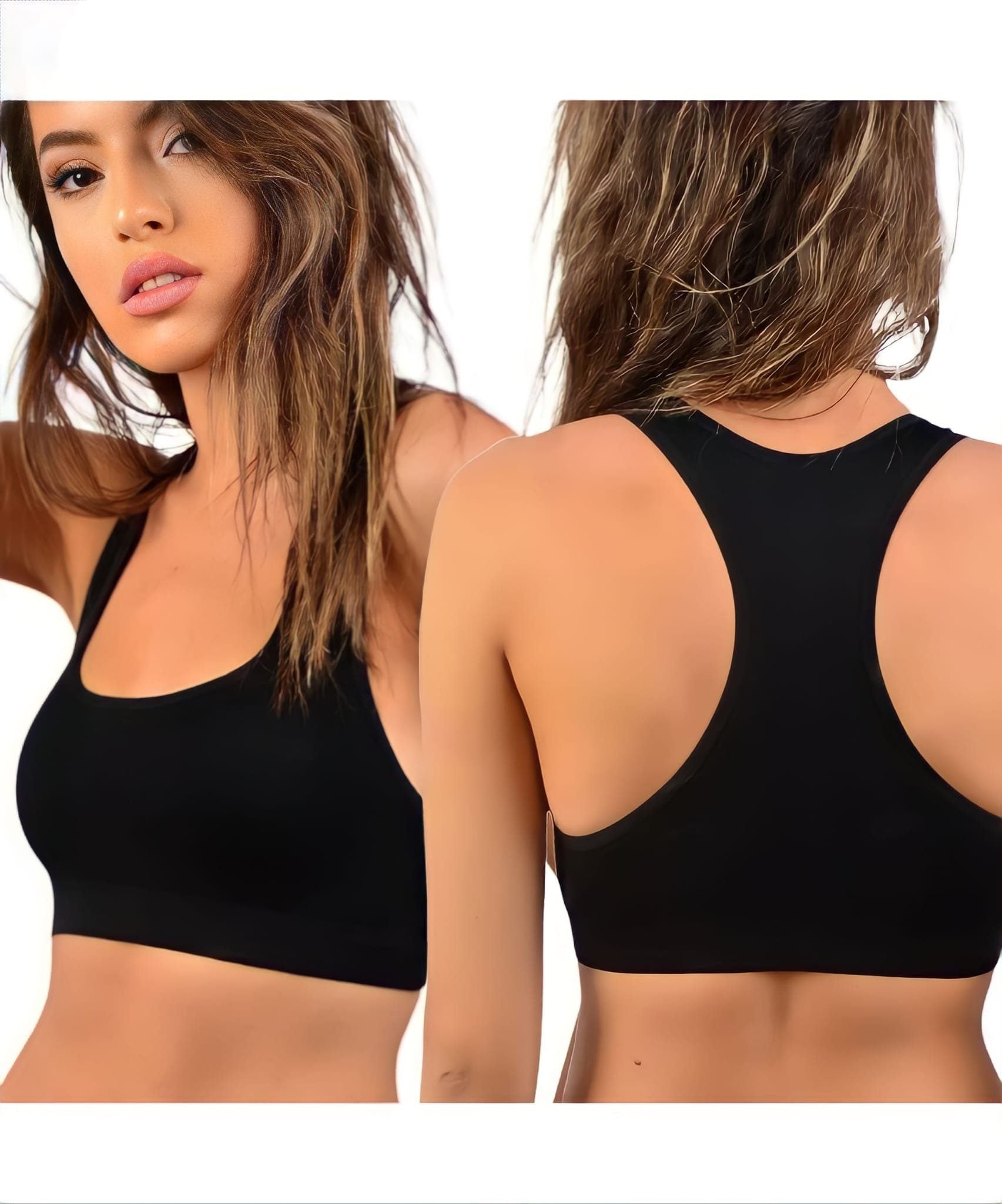 Sport-Bustier 2 Stück Damen Sport BH nahtlos Bustier Seamless BH