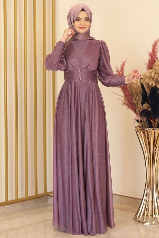 Abendkleid Elegantes Glitzerndes Tüllkleid - Hijab Kleid Modest Fashion