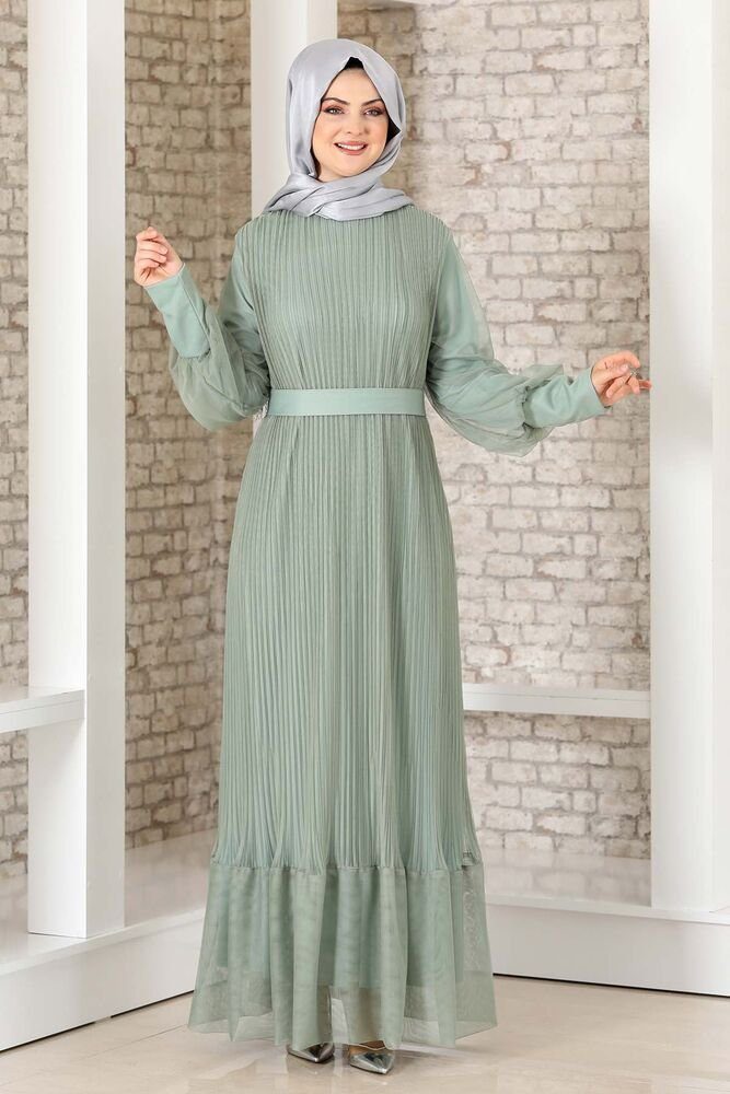 Abendkleid Maxikleid mit Faltendetail – Abaya Hijab Mode Modest Fashion