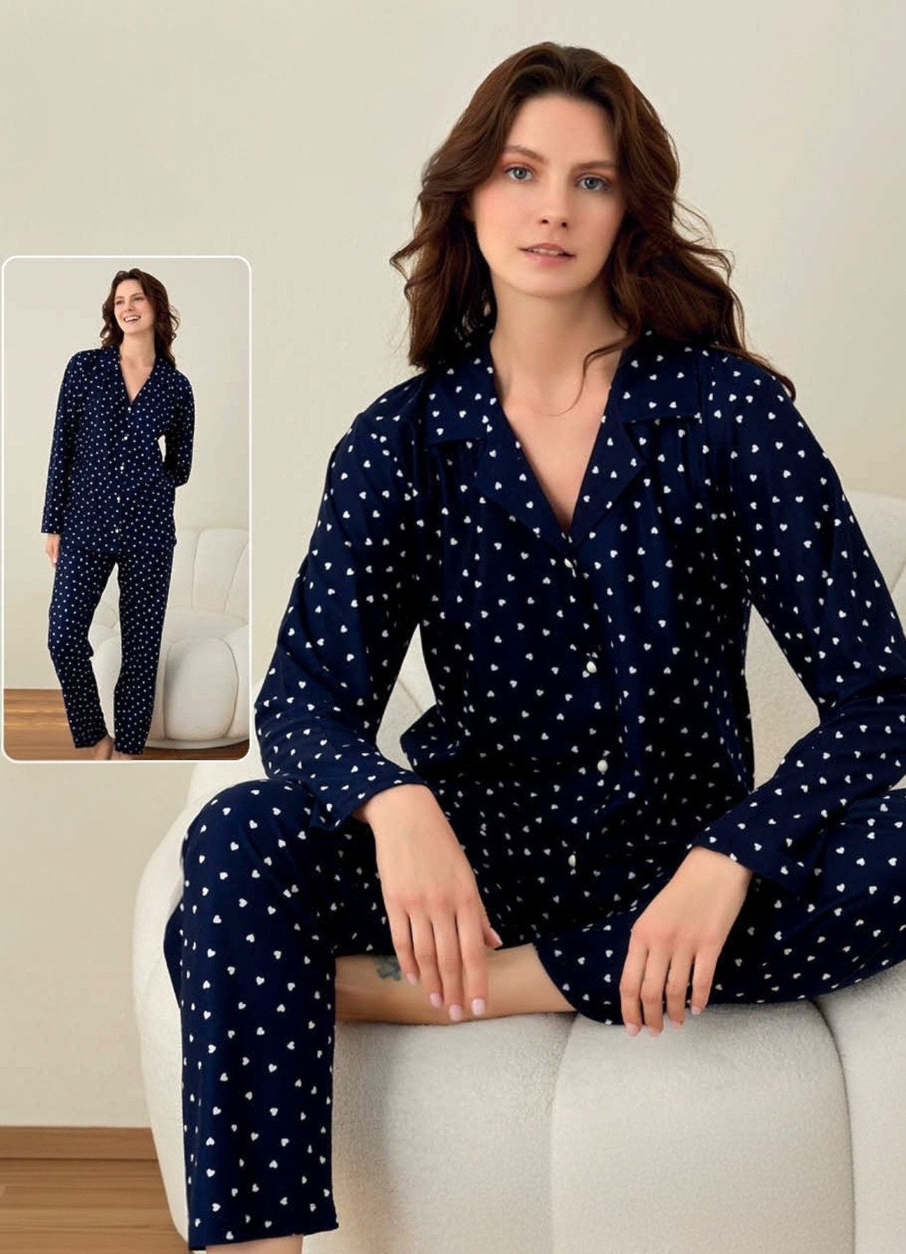 Damen Schlafanzug Set Baumwollmischung in verschiedenen Designs