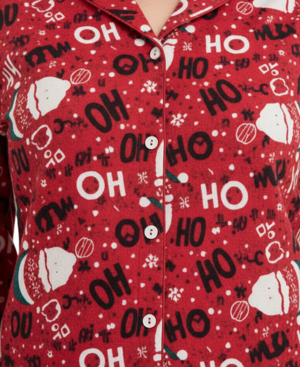 Damen Schlafanzug mit Weihnachtsmotiven, Baumwoll-Elasthan, Winter