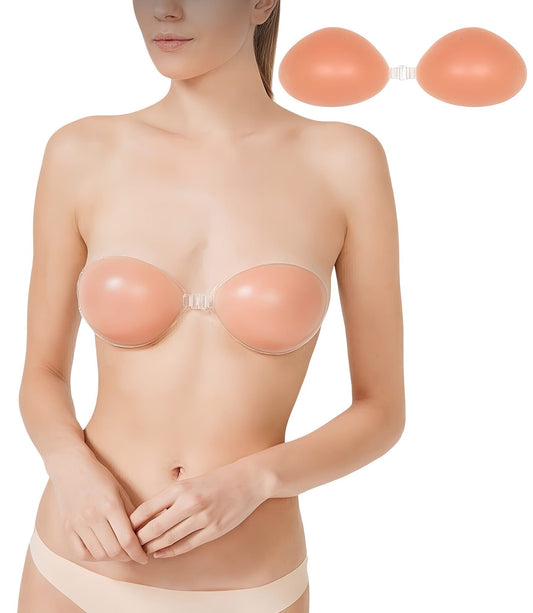 Klebe-BH Silikon BH trägerlos Selbstklebend Push Up Bra wiederverwendbar