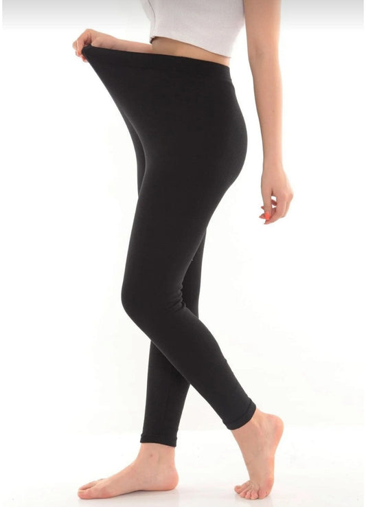 Thermoleggings Damen 3er Pack – Gefütterte lange Unterhose Schwarz Einheitsgröße schwarz