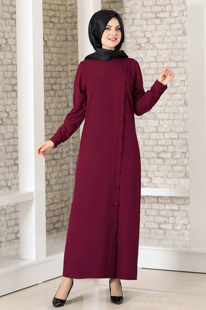 Hemdblusenkleid Abaya mit Knöpfen Hijab Kleid Modest Fashion Abendkleid (BD FERACE)