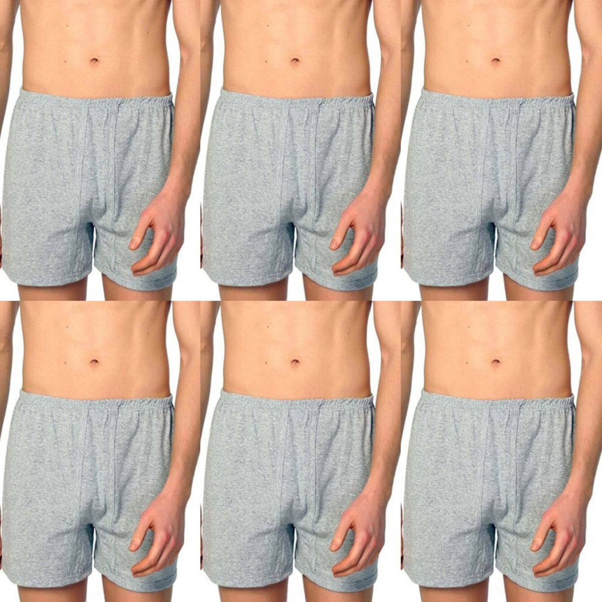 Langer Boxer Herren Boxershorts 6er Pack - 100% Baumwolle, Langbein & Lockerer Sitz