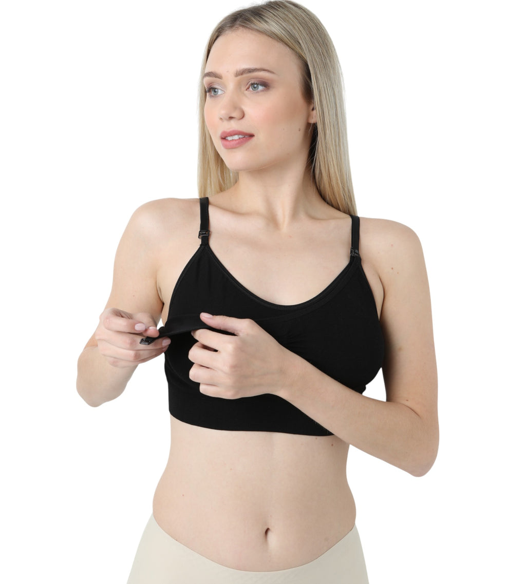 Still-BH – nahtlos, mit Clipverschluss, ohne Bügel, weich, stützend, Baumwolle