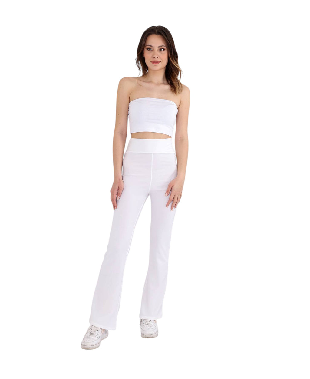 Schlaghose Damen Scuba Hose High Waist - elastisch für Yoga, Freizeit & Abendmode