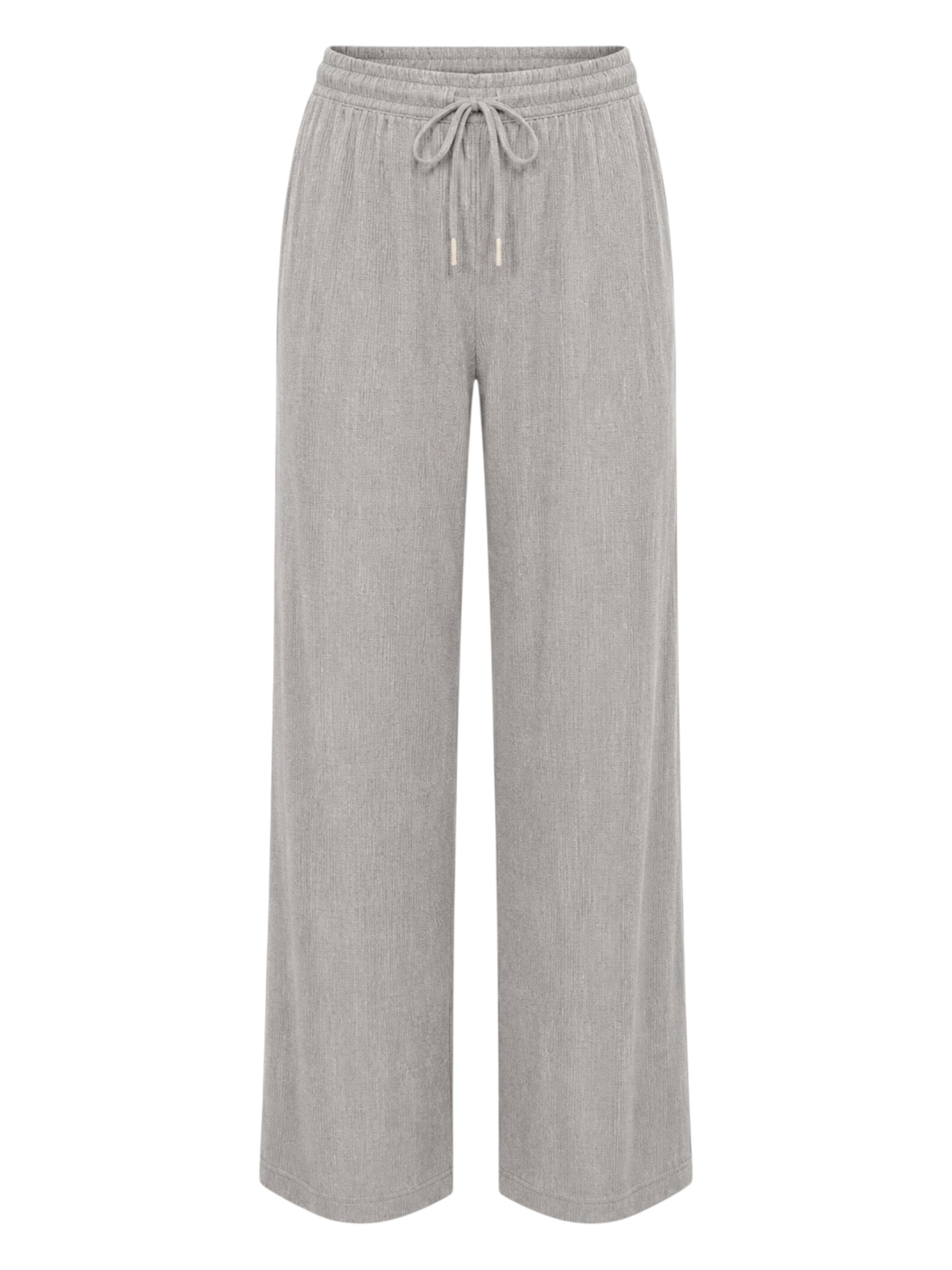 Palazzohose Damen Crinkle Hose – Weite Sommerhose elastischer Bund