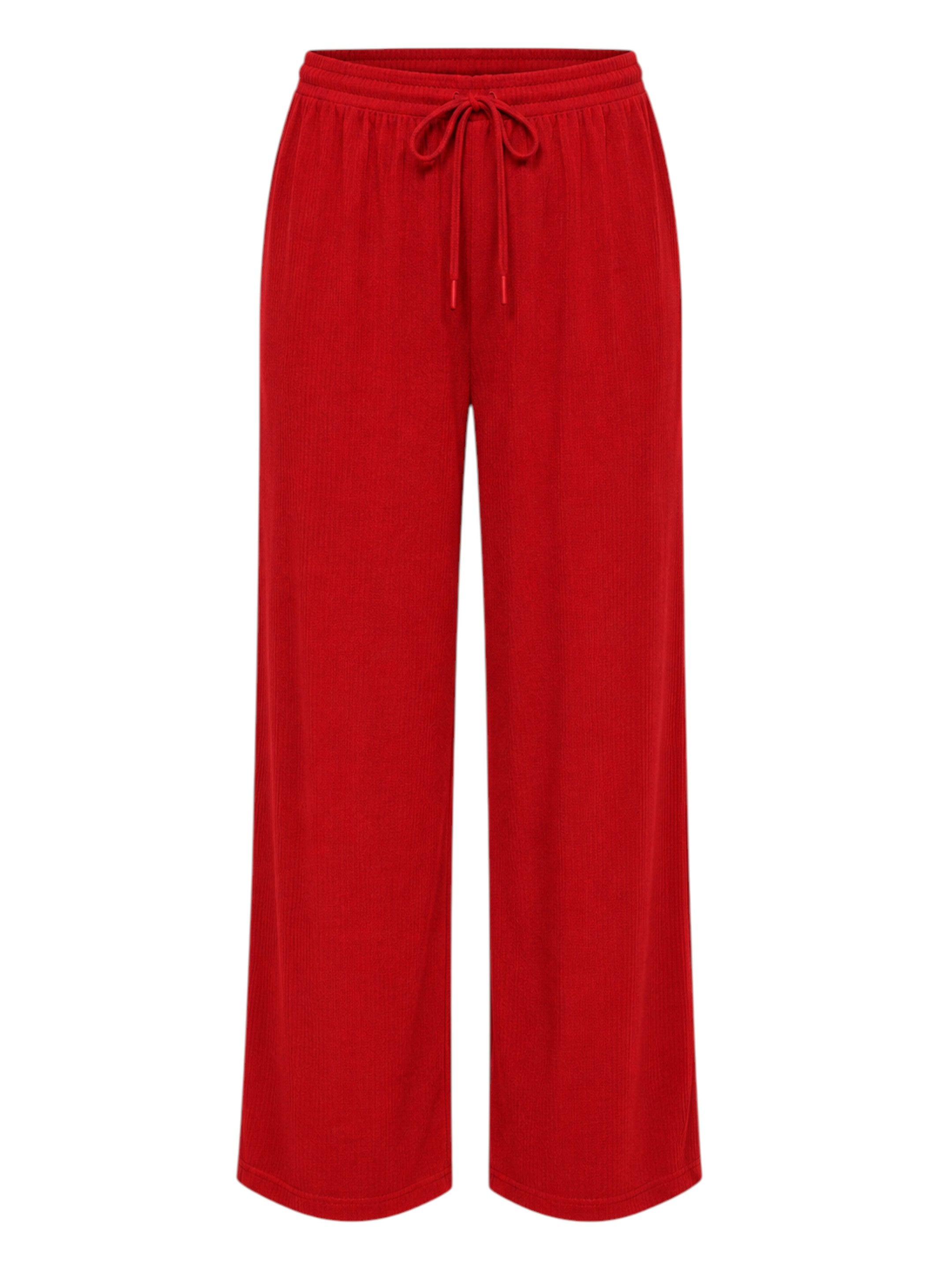 Palazzohose Damen Crinkle Hose – Weite Sommerhose elastischer Bund