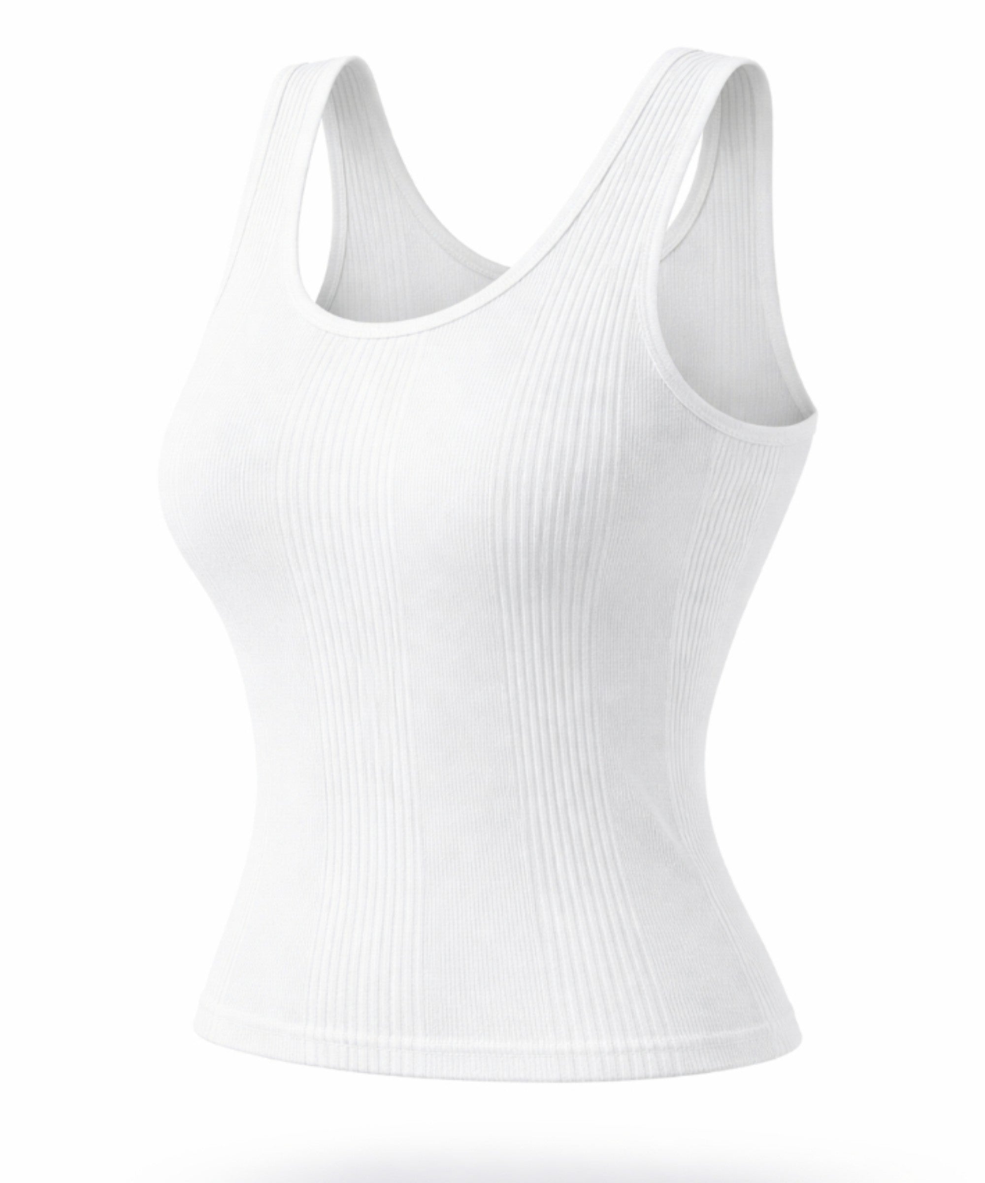 Crop-Top Damen Ripptop aus Baumwolle, ärmellos, figurbetont, elastisch