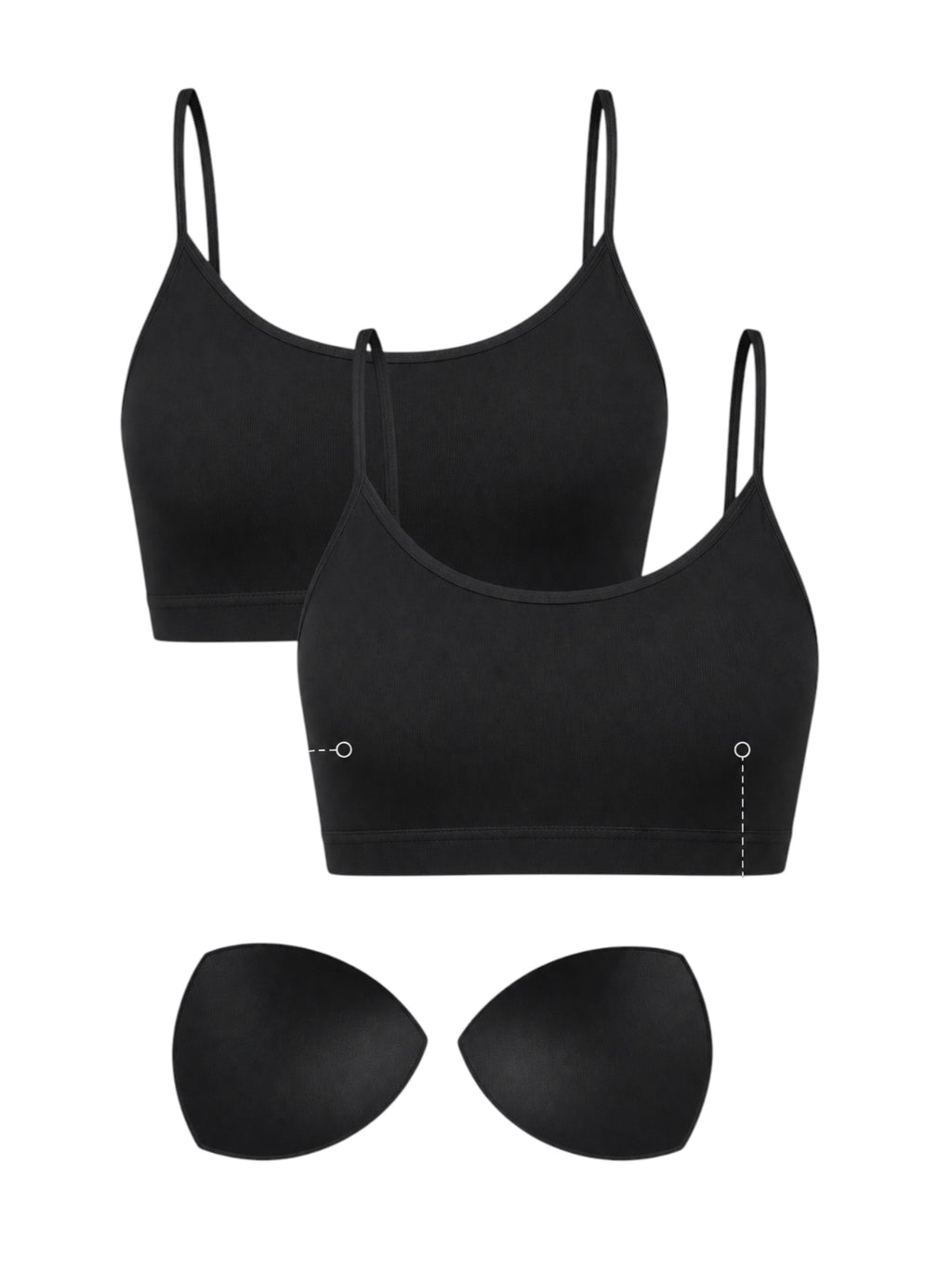 Bustier Damen 2er Pack Bambus BH mit Pads nahtlos weich atmungsaktiv elastisch