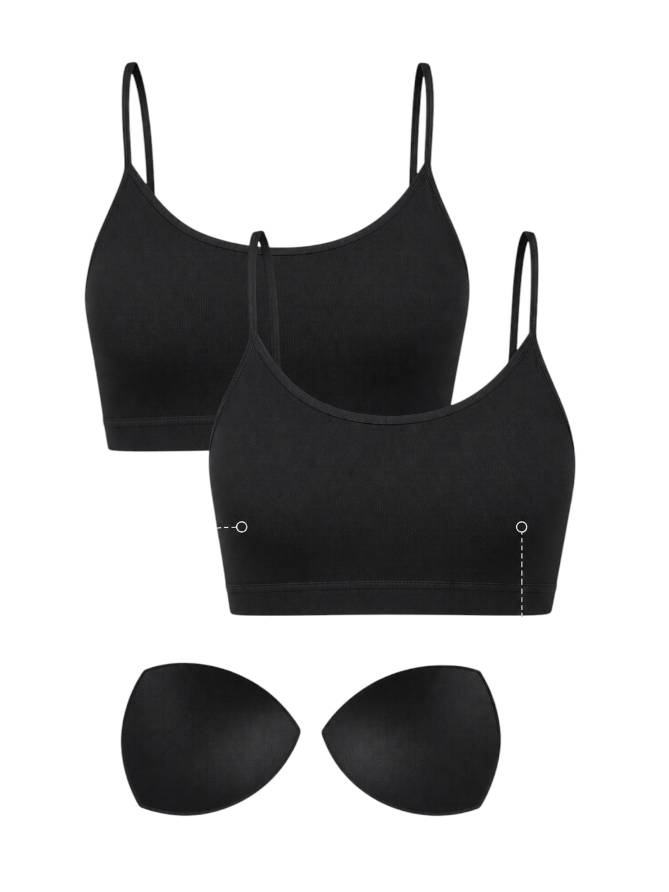 Bustier Damen 2er Pack Bambus BH mit Pads nahtlos weich atmungsaktiv elastisch