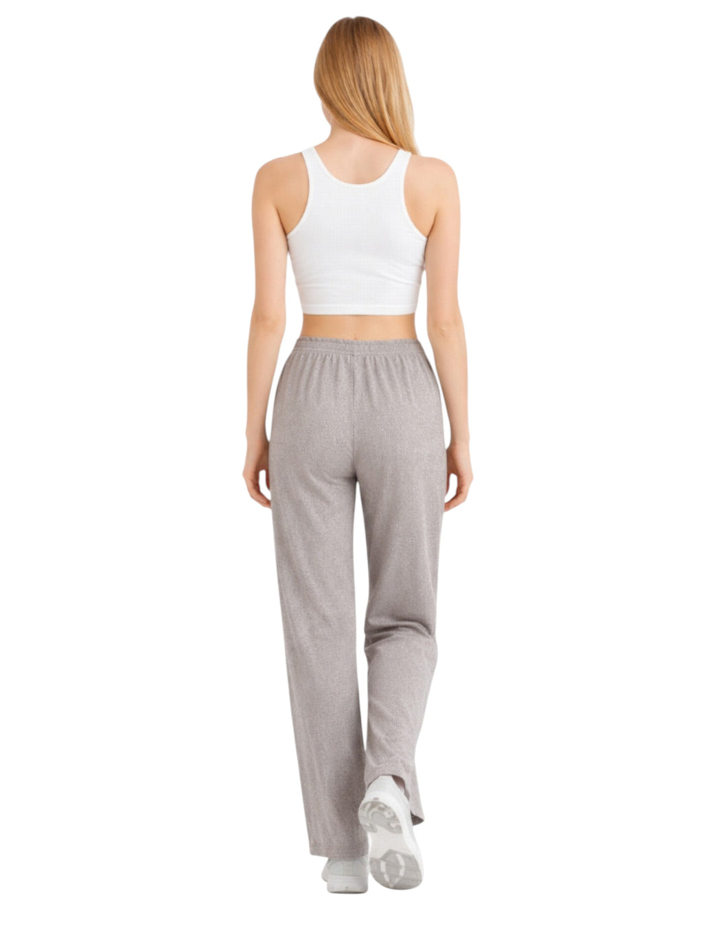 Palazzohose Damen Crinkle Hose – Weite Sommerhose elastischer Bund