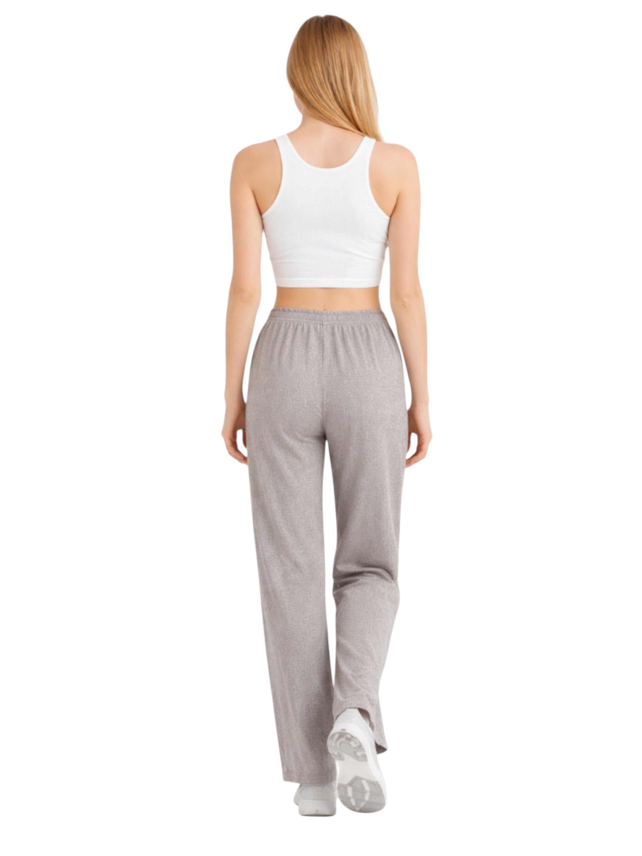 Palazzohose Damen Crinkle Hose – Weite Sommerhose elastischer Bund
