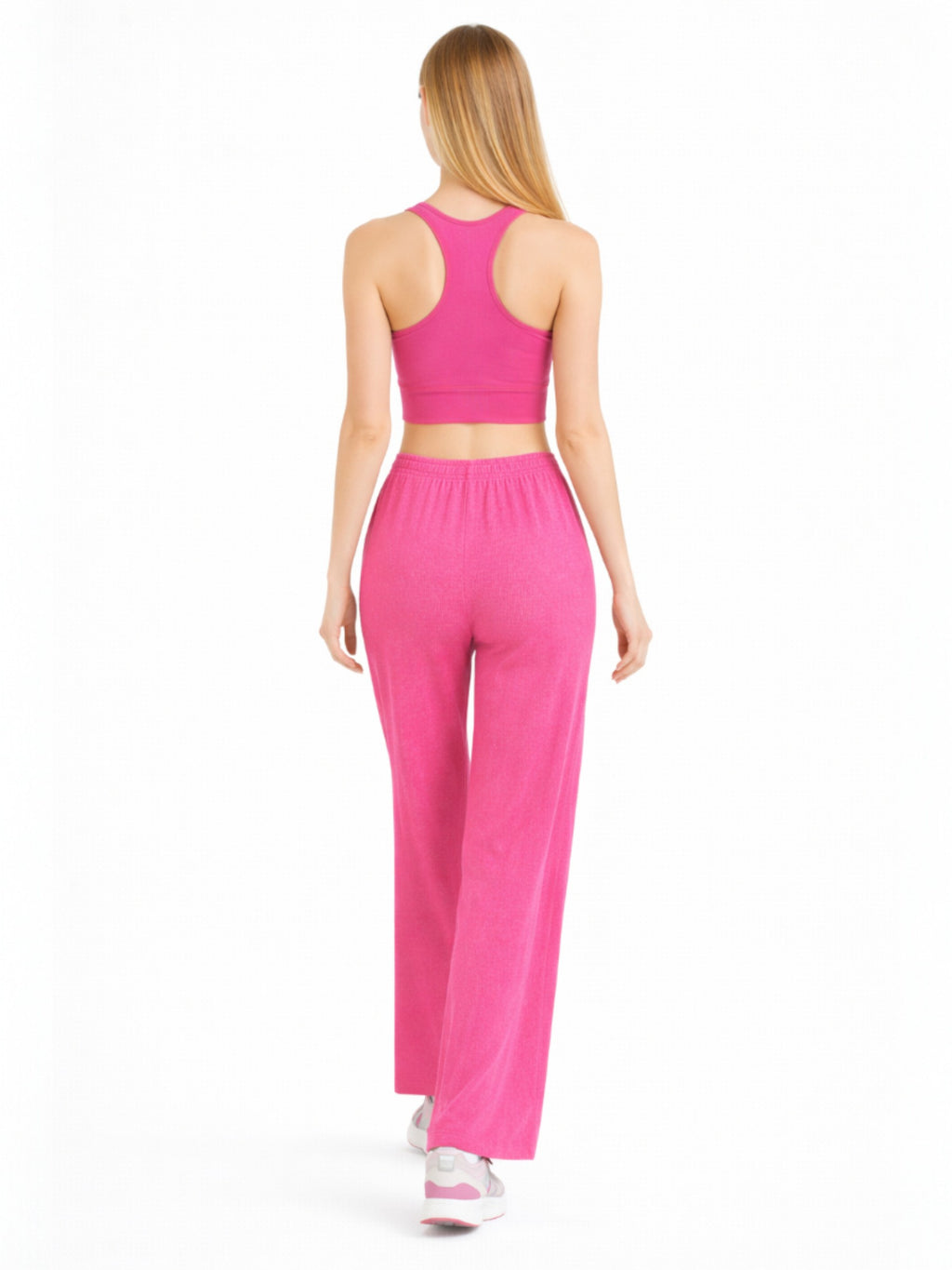 Palazzohose Damen Crinkle Hose – Weite Sommerhose elastischer Bund