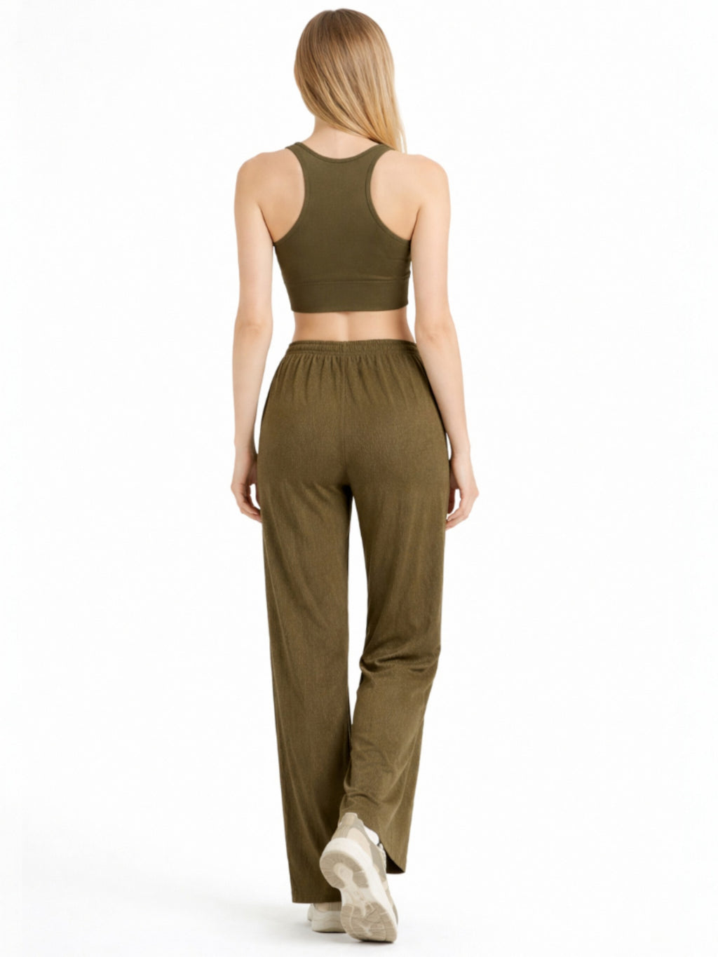 Palazzohose Damen Crinkle Hose – Weite Sommerhose elastischer Bund