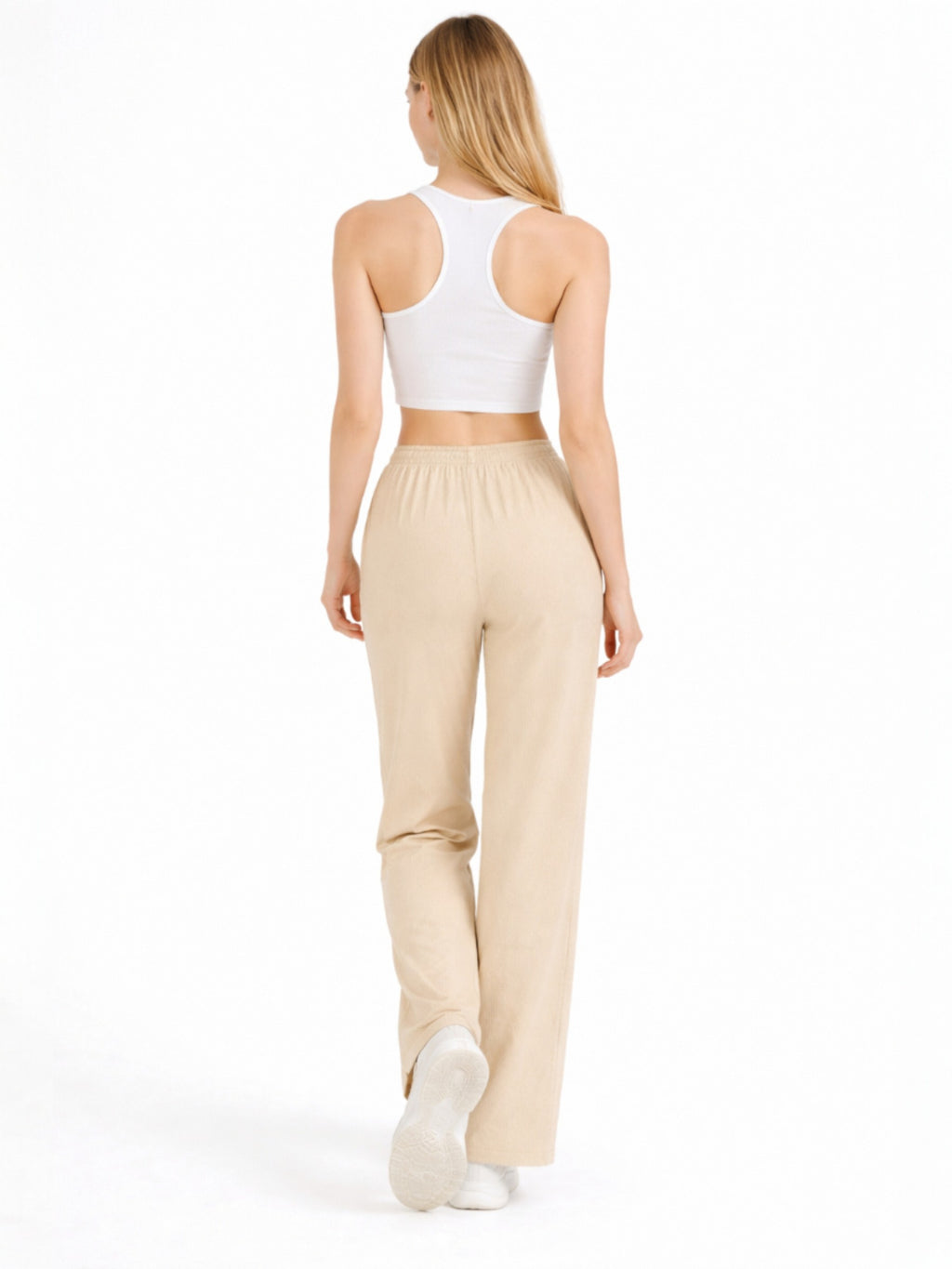 Palazzohose Damen Crinkle Hose – Weite Sommerhose elastischer Bund