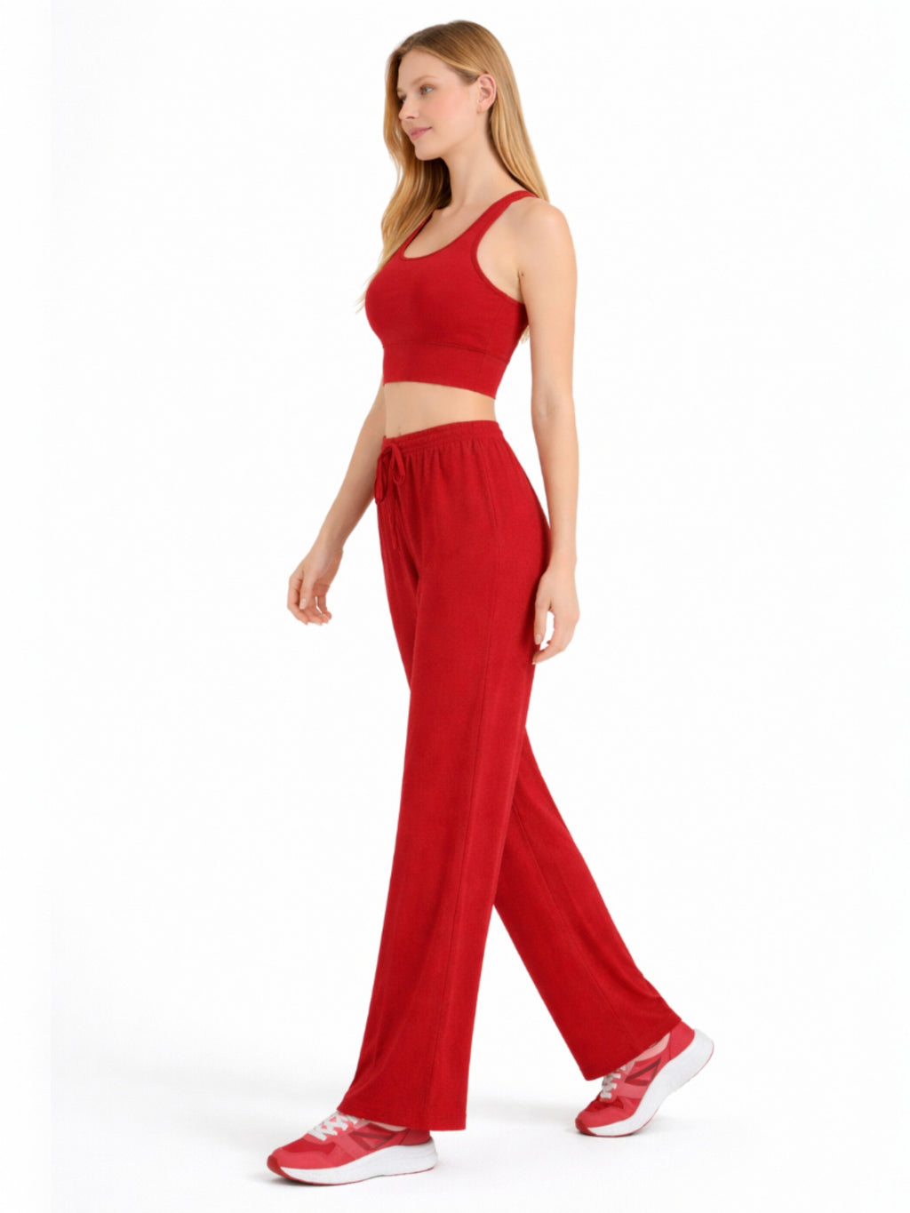 Palazzohose Damen Crinkle Hose – Weite Sommerhose elastischer Bund