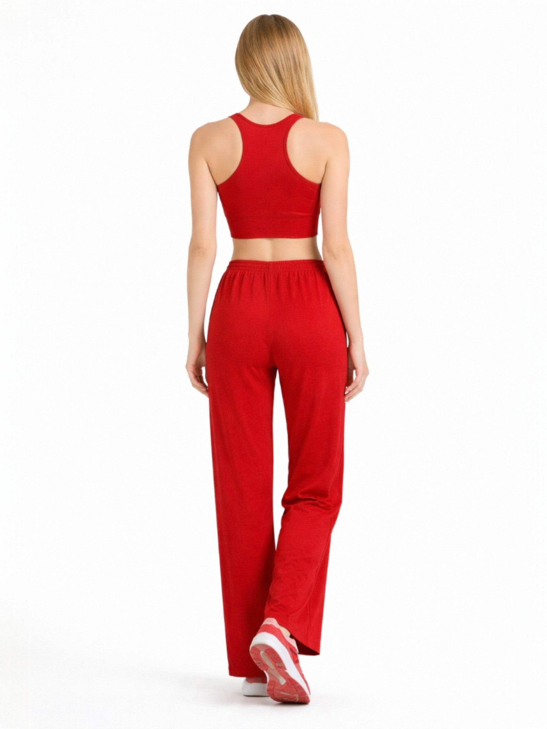 Palazzohose Damen Crinkle Hose – Weite Sommerhose elastischer Bund