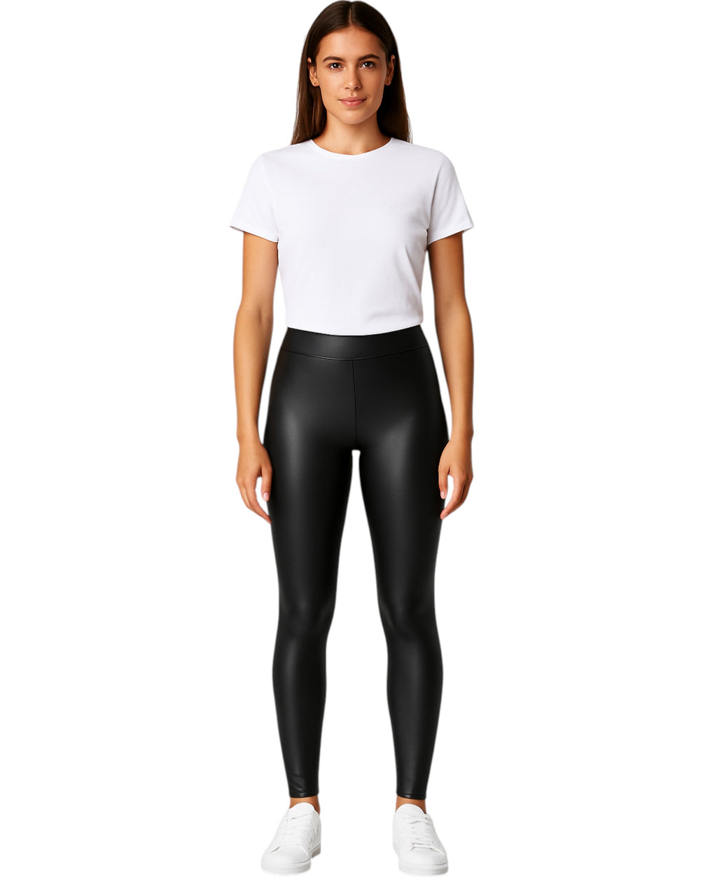 Highwaist Leggings Damen Kunstlederleggings Thermo – mit Innenfutter