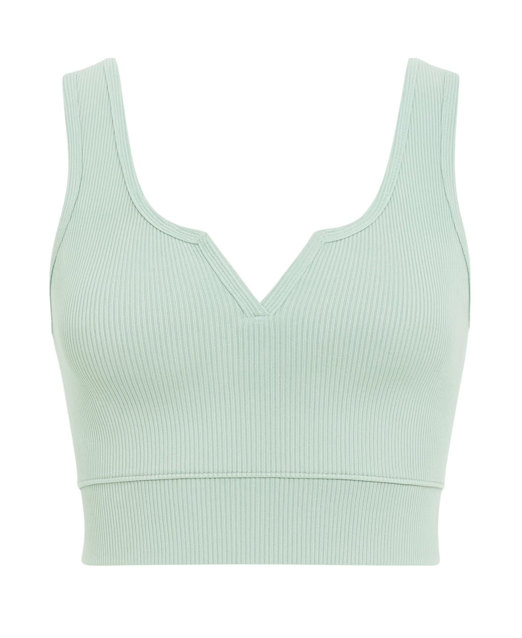 Crop-Top mit V-Detail-Ausschnitt - geripptes Bustier aus Baumwolle