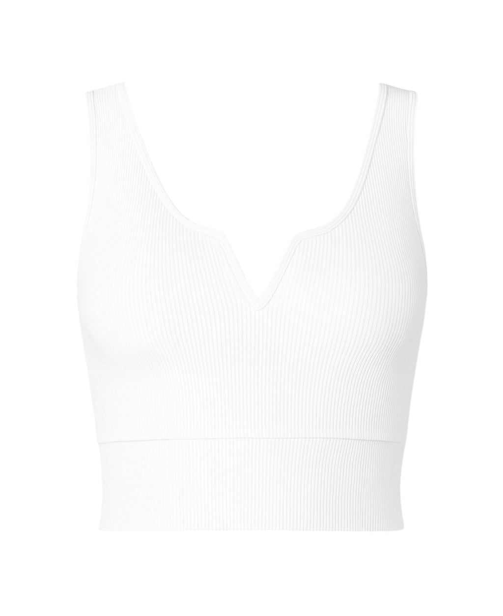 Crop-Top mit V-Detail-Ausschnitt - geripptes Bustier aus Baumwolle