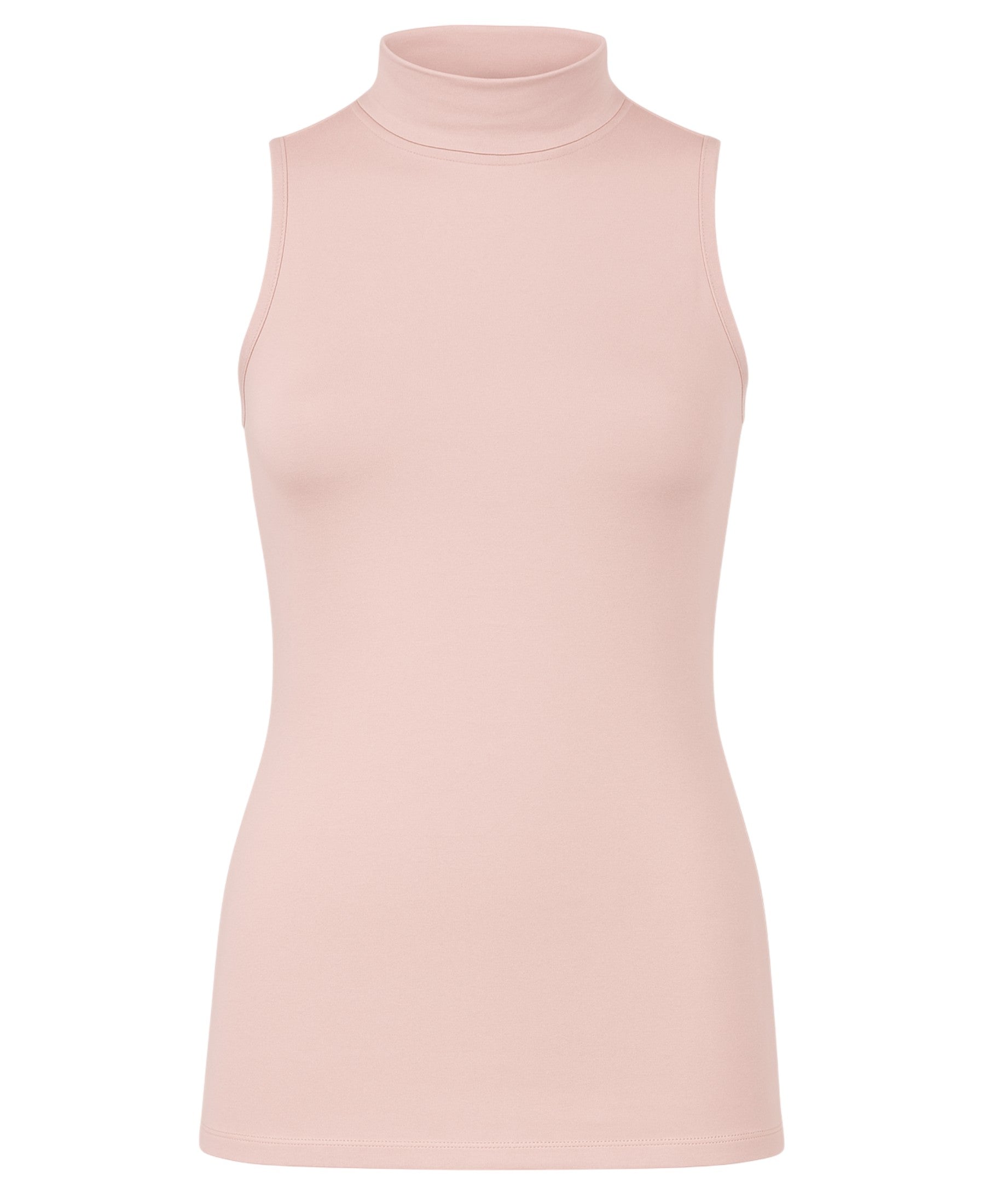 Shirttop Damen Body mit Stehkragen ärmellos, aus Baumwoll-Modal-Mix