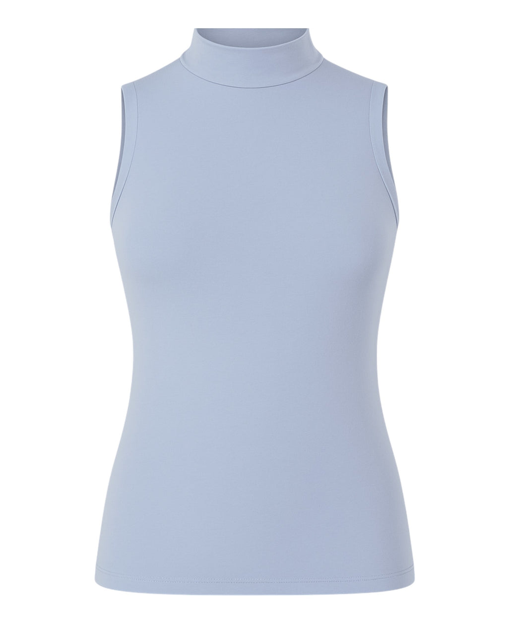 Shirttop Damen Body mit Stehkragen ärmellos, aus Baumwoll-Modal-Mix