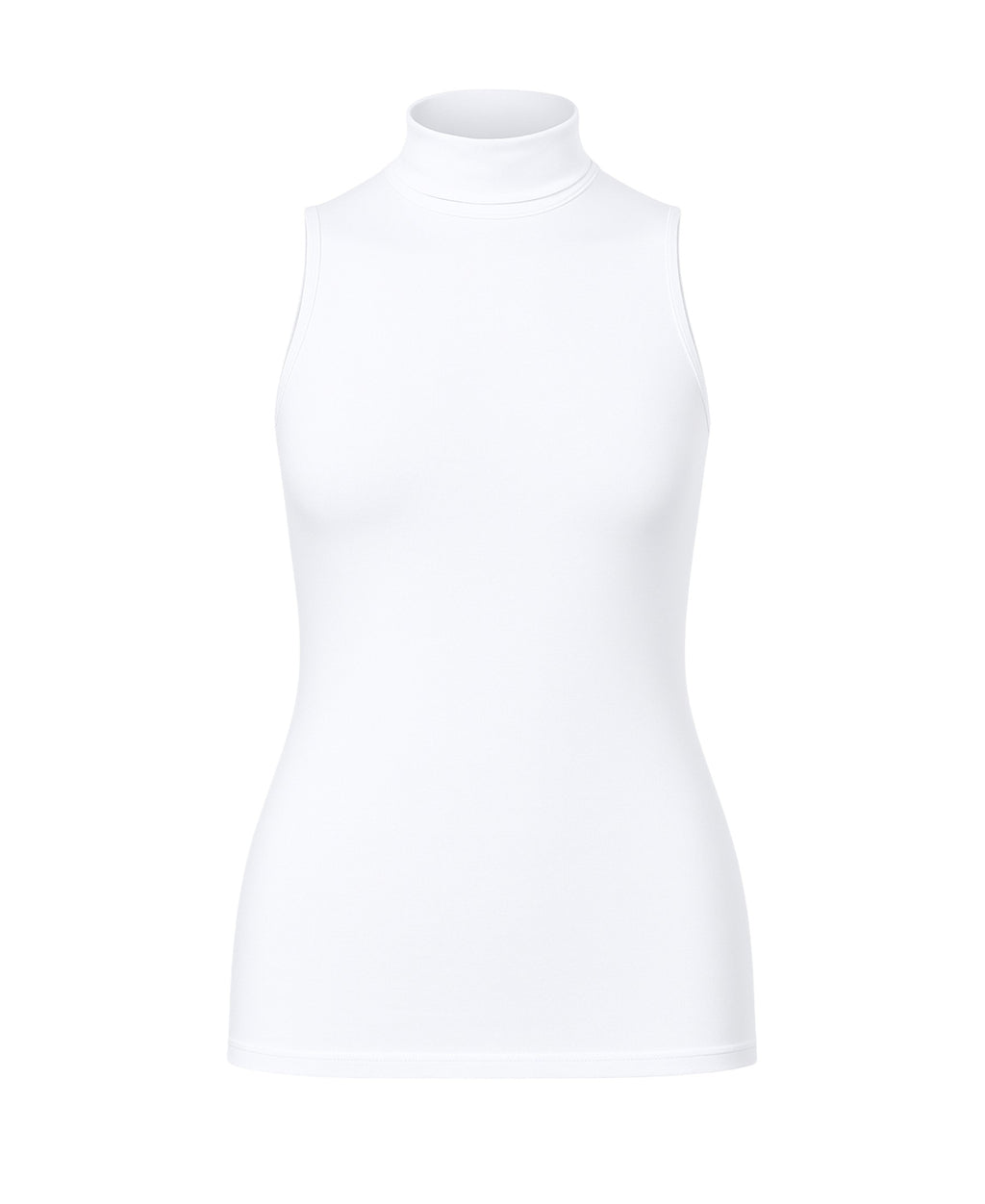 Shirttop Damen Body mit Stehkragen ärmellos, aus Baumwoll-Modal-Mix