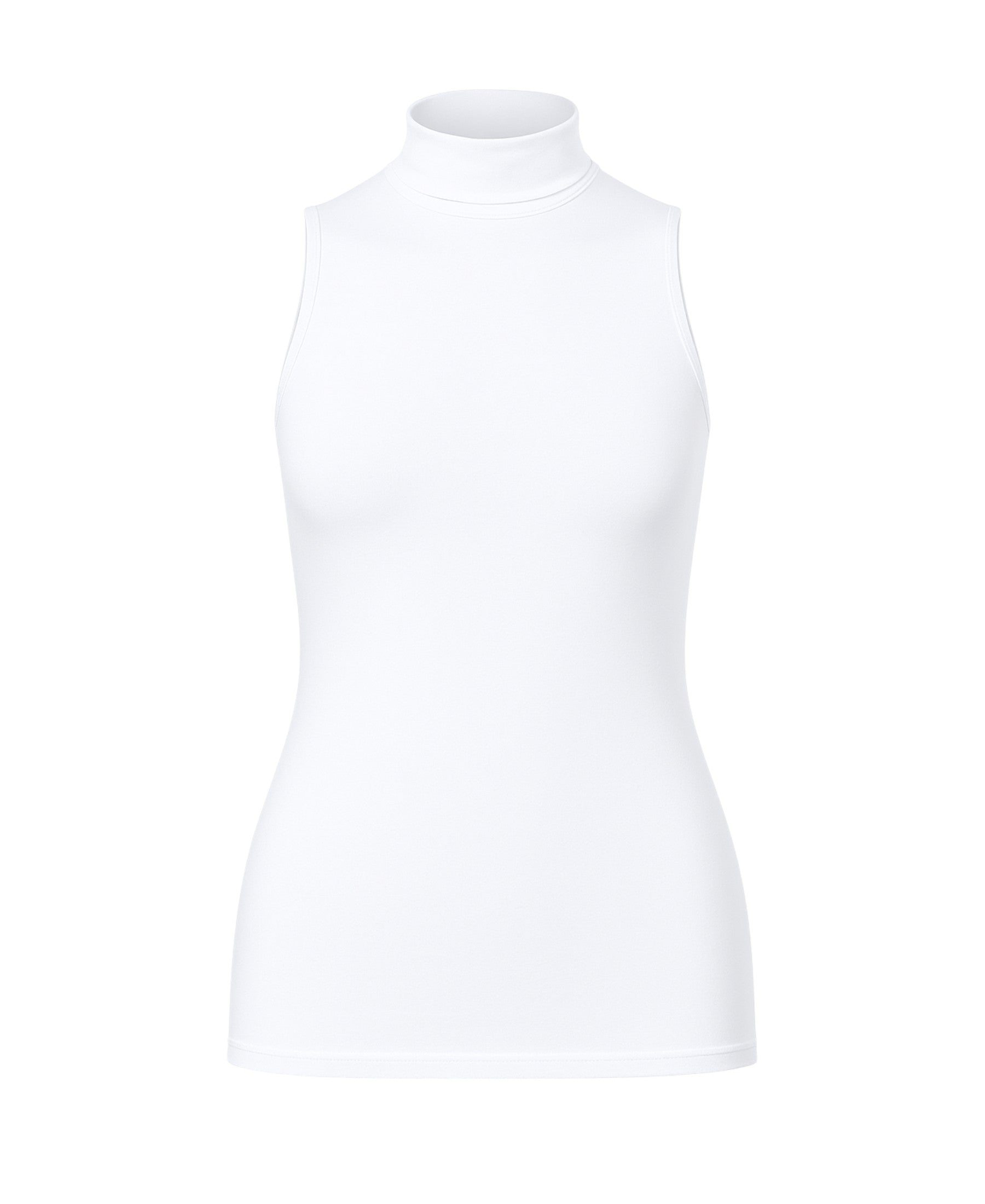 Shirttop Damen Body mit Stehkragen ärmellos, aus Baumwoll-Modal-Mix